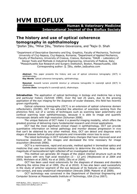 (PDF) The history and use of optical coherence tomography in ophthalmology