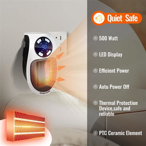 GaleidorÂ® Top Heat Plug In Heater For Indoor Use 350w Smart Space Electric Fan Heater Wall