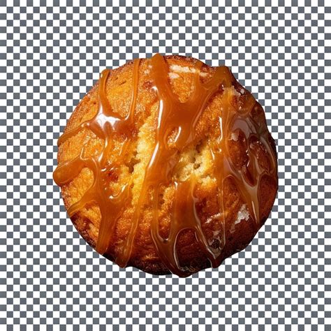 Premium Psd Freshly Baked Caramel Glazed Muffin Isolated On