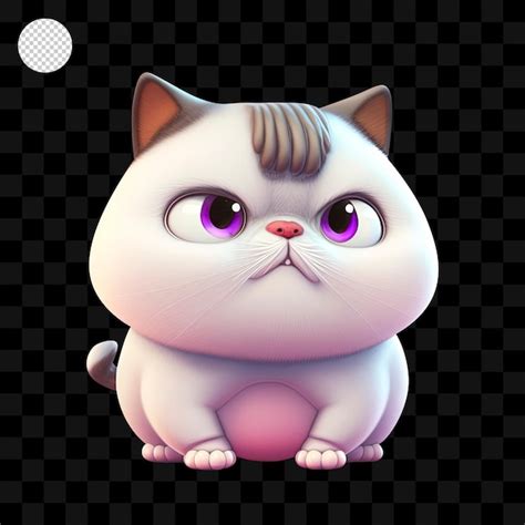 Premium Psd Cute Cat Cartoon D Illustration