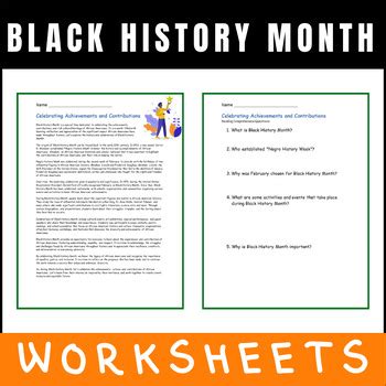 Celebrating Achievements And Contributions Black History Month Worksheet