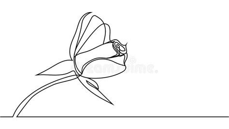 Continuous One Line Drawing Of Rose Flower Minimalist Design Minimalism