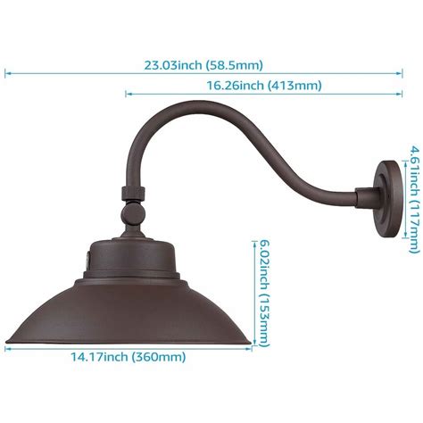 Inch W Dusk To Dawn Led Gooseneck Barn Light K Brown