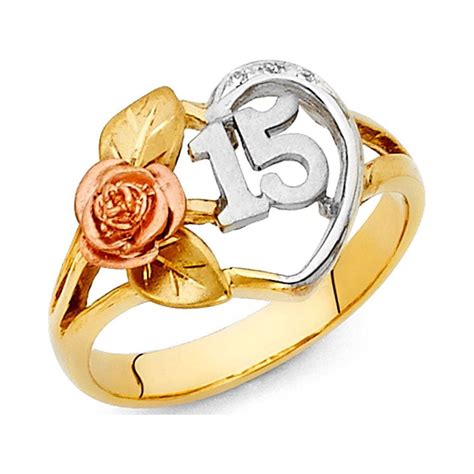 Jewels By Lux 14K Yellow White And Rose Three Color Gold Fifteen 15