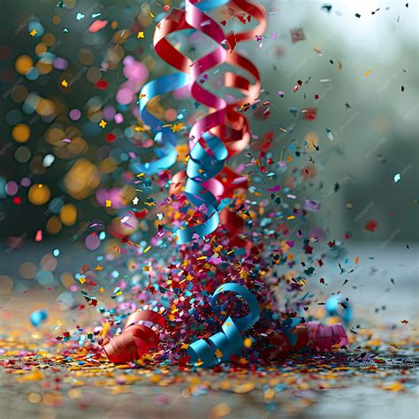 Premium Photo 3d Party Popper Flying Confetti Announce Background Images Hd Wallpapers