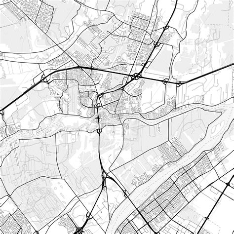 Vector PDF Map Of Terrebonne Canada HEBSTREITS Sketches Printable