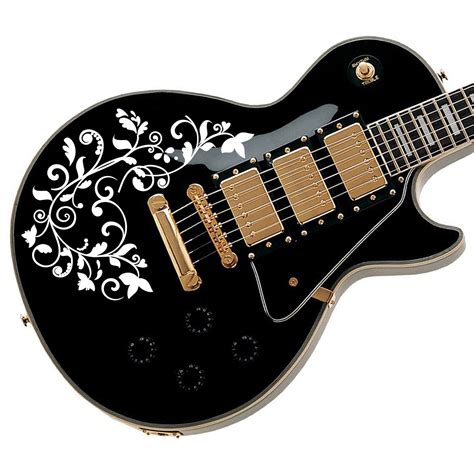 The Floral Swirl Guitar Vinyl Matte Decal Sticker Designdivil