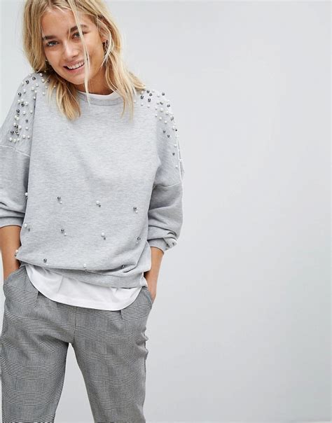 Stradivarius Pearl Embellished Sweater Shopperboard