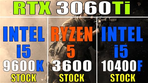 Intel I5 9600k Vs Ryzen 5 3600 Vs Intel I5 10400f Rtx 3060ti Pc Games Test Youtube