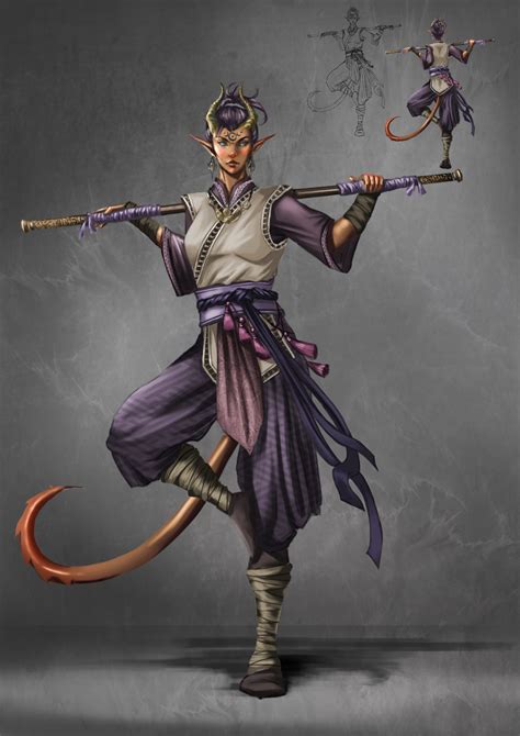 Artstation Tiefling Monks Theresa Königseder Haller Tiefling Monk