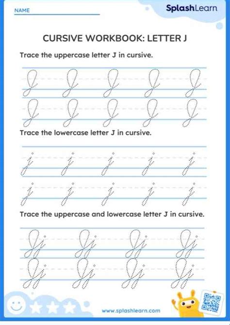 Cursive Letter J Worksheets Free Printable Splashlearn