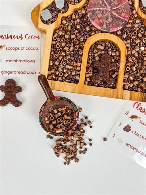 Hot Cocoa Sensory Recipe Cards Counting Measuring Sensory Activity Winter Sensory Bin