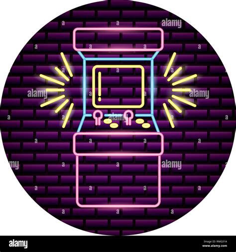 Arcade Machine Video Game Neon Stock Vector Image Art Alamy