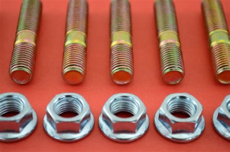 Mm Exhaust Studs Serrated Nuts M X Manifold Flange Studs