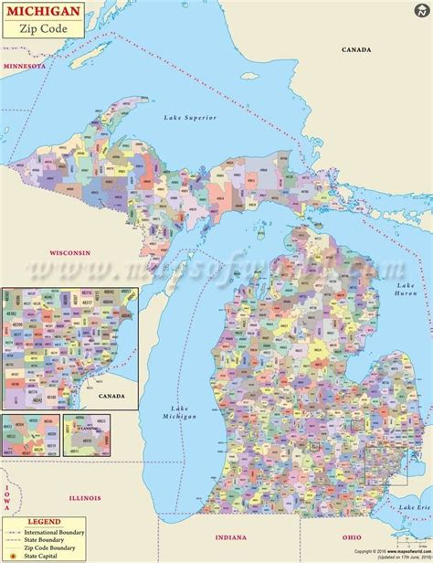 Michigan Zip Code Map By County