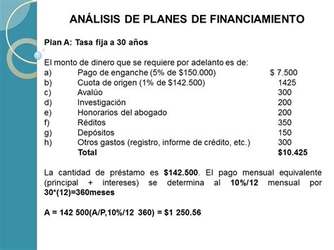 Análisis De Planes De Financiamiento Powerpoint