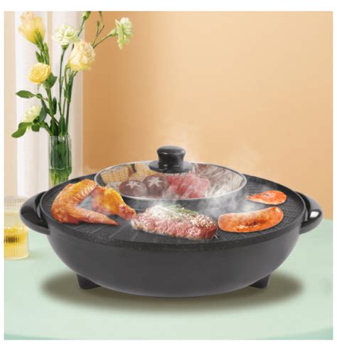 Studyli Circular Edition Hotpot Grill Combo Indoor BBQ Parties Electric Hot Pot Black Walmart