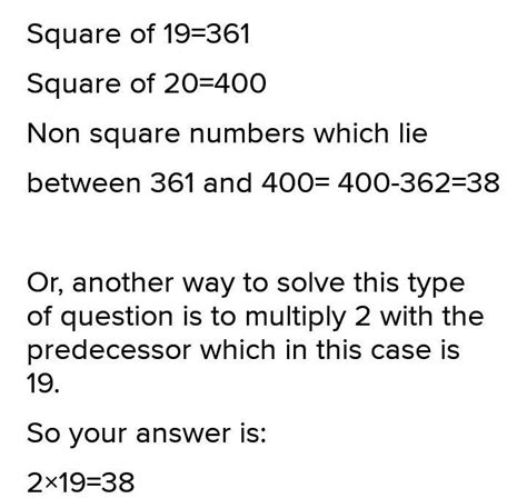 How Many Numbers Lie Between Squares Of 19 And 20