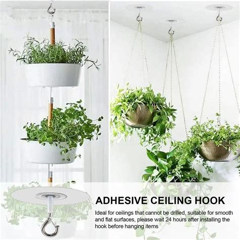 Water Resistant Self Adhesive Ceiling Hook For Plants Balloons Wind