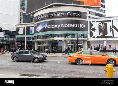 Front of CF Toronto Eaton Centre on a busy afternoon at Young-Dundas ...