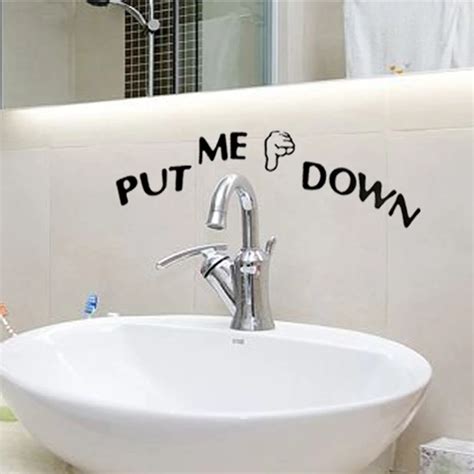 Home Decor Put Me Down Decal Bathroom Toilet Seat Sign Reminder Quote