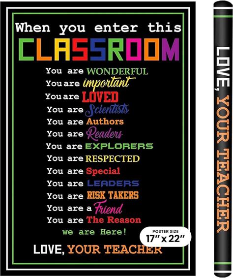 School Smarts Laminated Inspirational Classroom Wall Poster For Middle School Elementary And