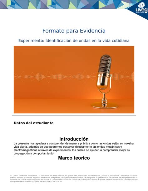 EA2 OE ONDAS Y ELECTRICIDAD Formato Para Evidencia Experimento