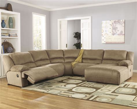 Hogan 5-Piece Reclining Sectional with Chaise, Mocha | Reclining ...