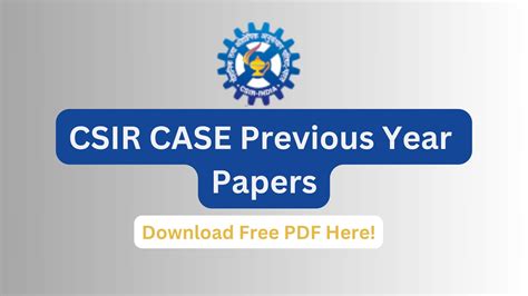 CSIR CASE Previous Year Papers, Download SO and ASO Papers!