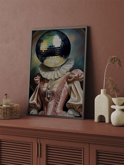 Funky Disco Ball Poster Retro Vintage Print Trendy Mirrorbal