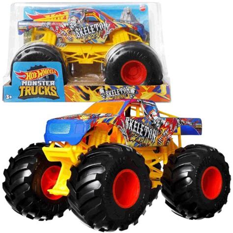 Carrinho Hot Wheels Monster Trucks Skeleton Crew Oversized Mattel Carrinho De Brinquedo