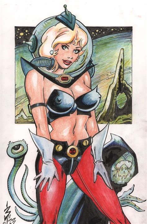 Comic Art For Sale From Anthony S Comicbook Art Space Babe With Alien