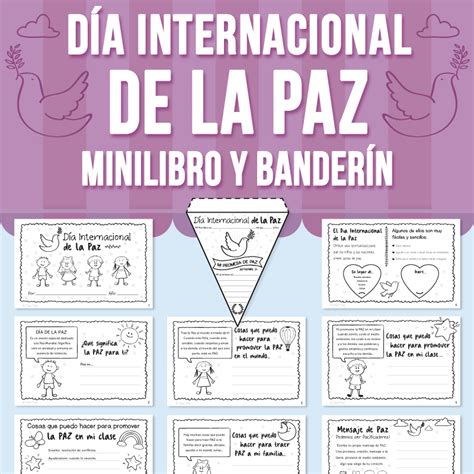 Día Internacional De La Paz Mini Libro Y Banderín Made By Teachers