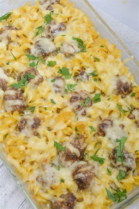 Swedish Meatball Noodle Bake Recipe