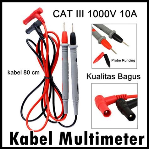 Jual Kabel Multimeter Probe Jarum 1000V 10A Multi Tester Kualitas Bagus