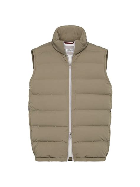 Brunello Cucinelli Bonded Nylon Down Vest With Packable Hood And Heat