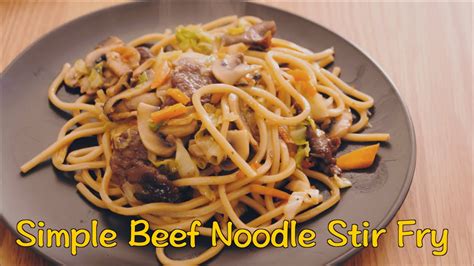 Simple Beef Noodle Stir Fry Youtube