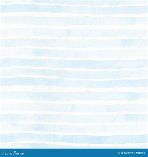 Watercolor Hand Painted Striped Background Seamless Pattern With Blue