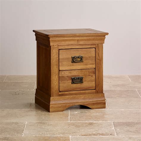 French Farmhouse Bedside Table Solid Oak Oak Furniture Land