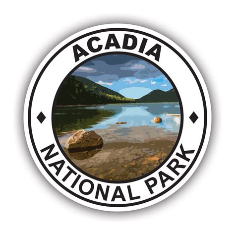 Round Acadia National Park Sticker Decal Self Adhesive Vinyl