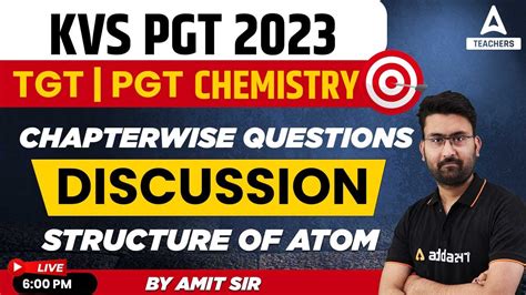 KVS 2023 TGT PGT Chemistry Chapter Wise Questions Discussion