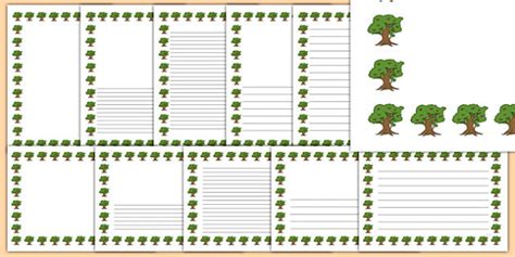 Oak Tree Themed Page Borders