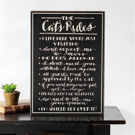 Cats Rules Box Sign Primitives By Kathy