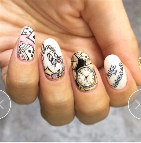 Pin By On Nails Disney Alice In Wonderland Nails Nails Nail Art