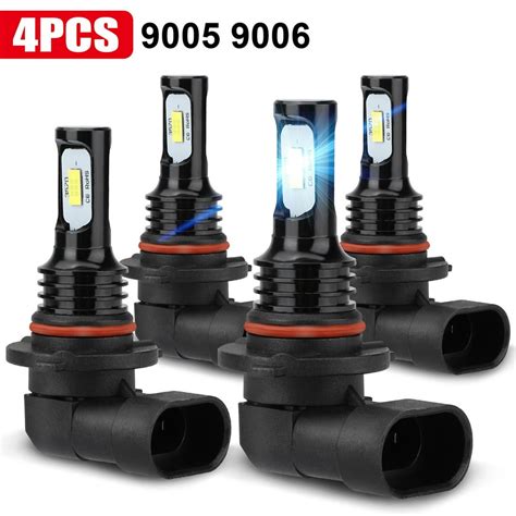 4pcs 9005 9006 H11 Led Headlight Bulbs Tsv 8000 Lumens Super Bright Led Headlights Conversion