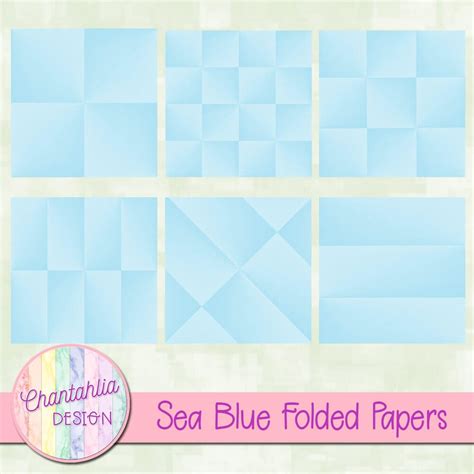 Free Digital Papers Featuring Sea Blue Folded Designs