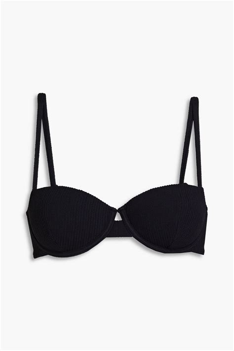 Onia Dalia Stretch Seersucker Underwired Bikini Top The Outnet