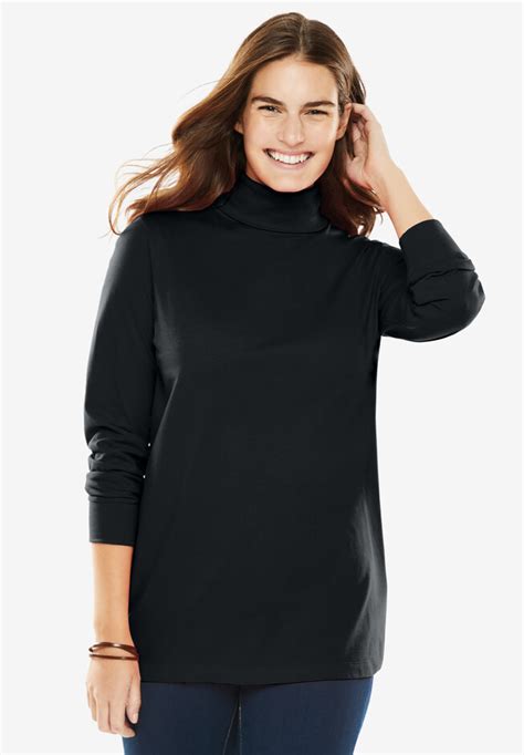 Perfect Long Sleeve Turtleneck Tee Woman Within