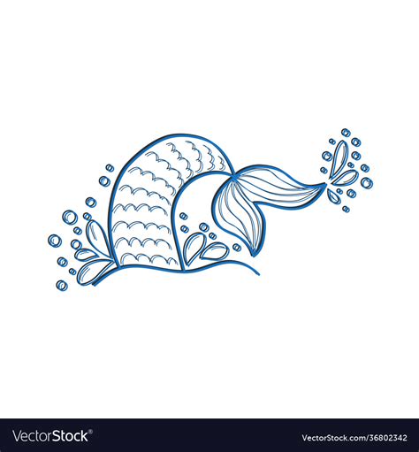 Mermaid Tail Clipart Isolated Royalty Free Vector Image