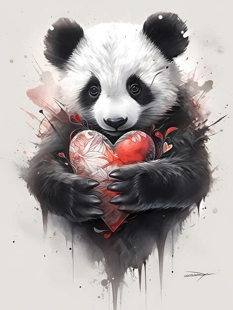 Premium AI Image | cute panda colorful drawingspanda character ...